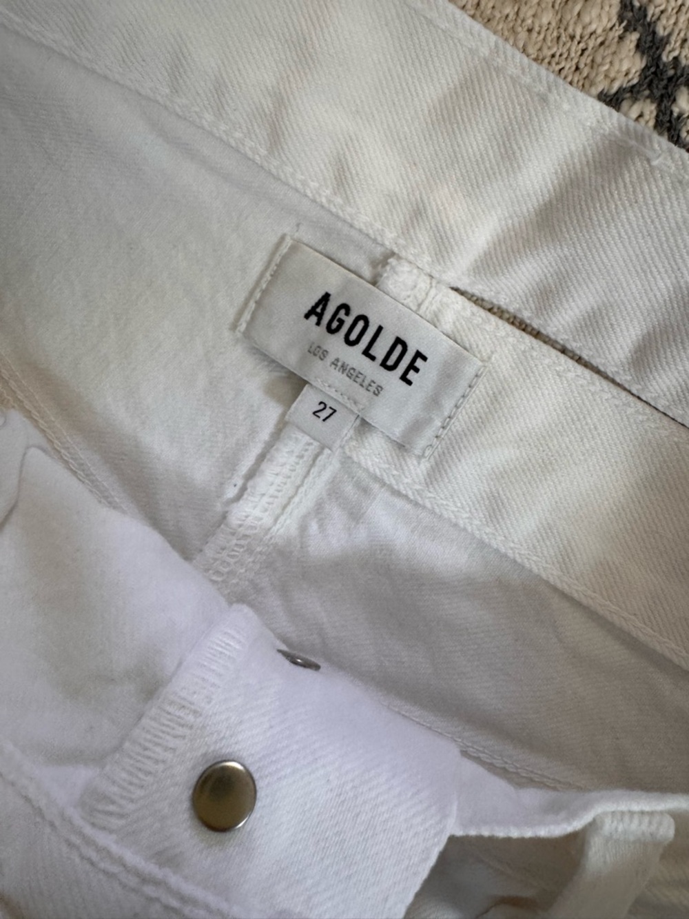 Agolde White Boyfriend Jeans - Relaxed Straight Fit - Picture 5 of 6